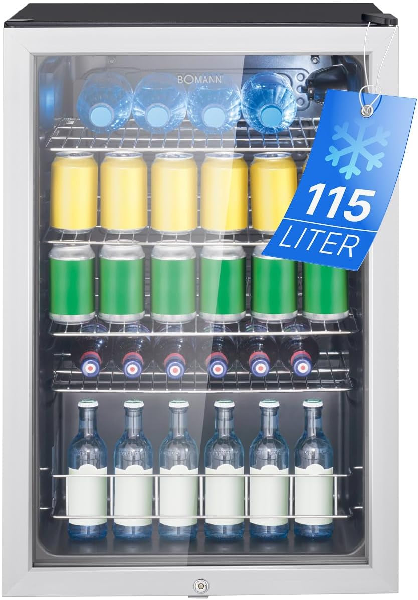 Bomann, Réfrigérateur Pour Boissons 115L, Eclairage Intérieur LED, KSG7288, Noir