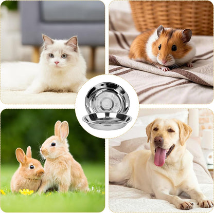 Lot De 6 Gamelles Pour Chat, Gamelle Plate En Acier Inoxydable | Bol Chat Plat anti Moustache, Assiette Chat Basse, Facile À Nettoyer, Pour Eau Et Nourriture, Idéal Chat Et Petit Chien