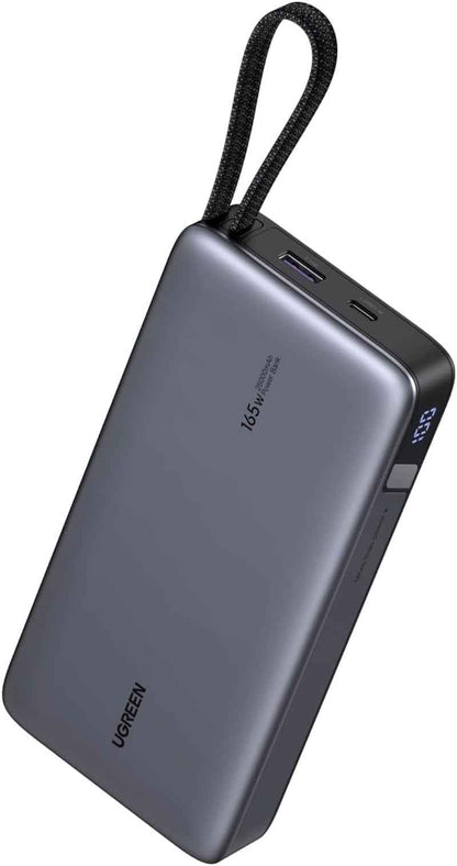 Nexode 165W Batterie Externe 25000Mah Power Bank Charge Rapide 140W | 4 EN 1, 2 Câbles USB C, 2 Ports 1C1A, Chargeur Portable PC, LED, Compatible Avec Iphone 17 16 15 Galaxy S26 S25 Ipad Macbook