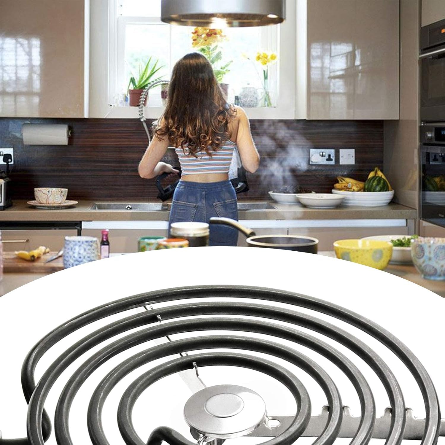 WB30T10074 Élément Chauffant Électrique Pour Brûleur De Surface De 20,3 Cm Pour GE Stove Élément De Surface De Bobine De Four De Rechange CH30T10074 S30T10074 PS243922