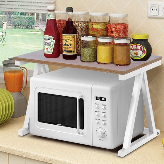 Support De Four À Micro-Ondes, Organisateur De Cuisine À 2 Niveaux, Fournitures De Cuisine Etagère Micro-Ondes En Méta Multifonction Étagère De Stockage Support D'Épice, 57 X 38 X 38Cm