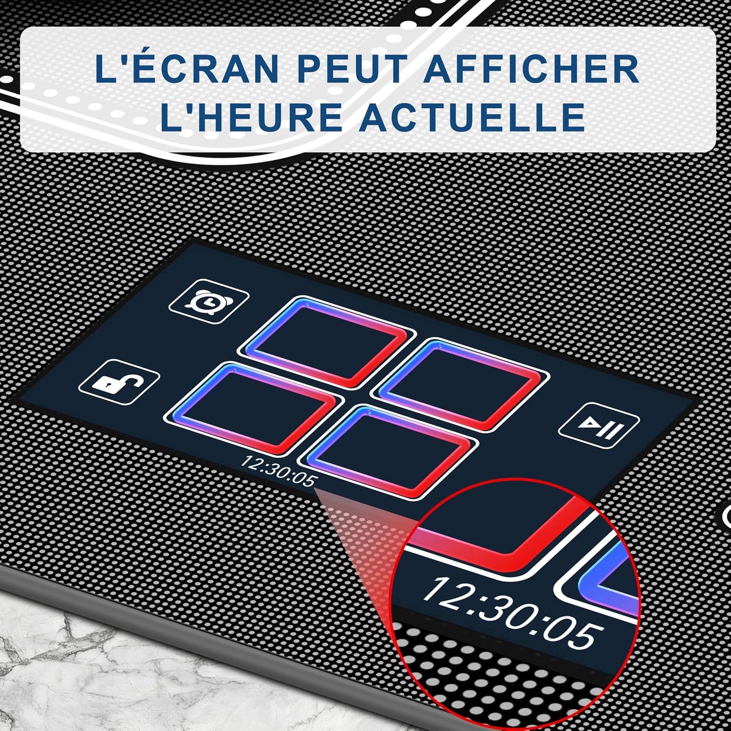 Plaque À Induction 4 Feux, Écran Tactile TFT, Table De Cuisson À Induction Encastrable 60CM, 2 Zones Flexibles, Fonctions Préréglées, Panneau De Commande Intelligent Monobloc, 7200W, 220V
