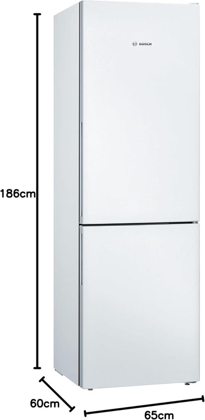 KGV36VWEAS Série 4, Réfrigérateur Combiné Pose-Libre - 308 L - H 186 X L 60 Cm - Blanc