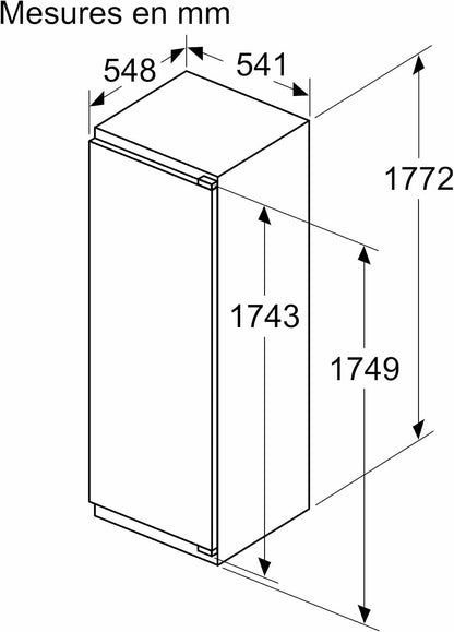Bosch KIR81VFE0 Série 4 - Réfrigérateur, Encastrable, Tiroir Multi Box XXL | 177.2 X 54.1 Cm, 310 L, Éclairage LED, Fonction Super Réfrigération