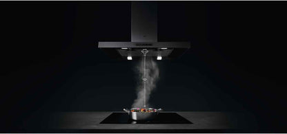 AEG Hotte Murale Sans Tête 60 Cm a Série 7000 Avec Hob2Hood, Évacuation Et Recirculation, Moteur Haute Performance, Puissance Max. 500 M³/H, 64 – 74 Db(A) Maximum, Commande Tactile, Noir DVE5661HB