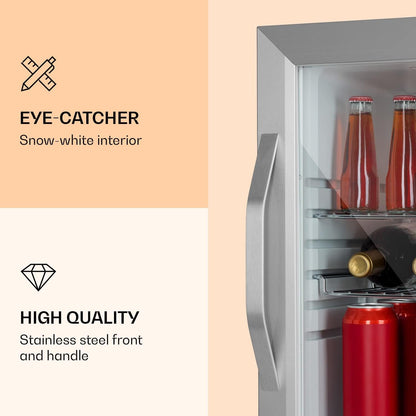 Beersafe Crystal White Réfrigérateur À Bière, Réfrigérateur À Boissons Avec Porte Vitrée, Réfrigérateur, Réfrigérateur Pour Bouteilles De 33 Litres