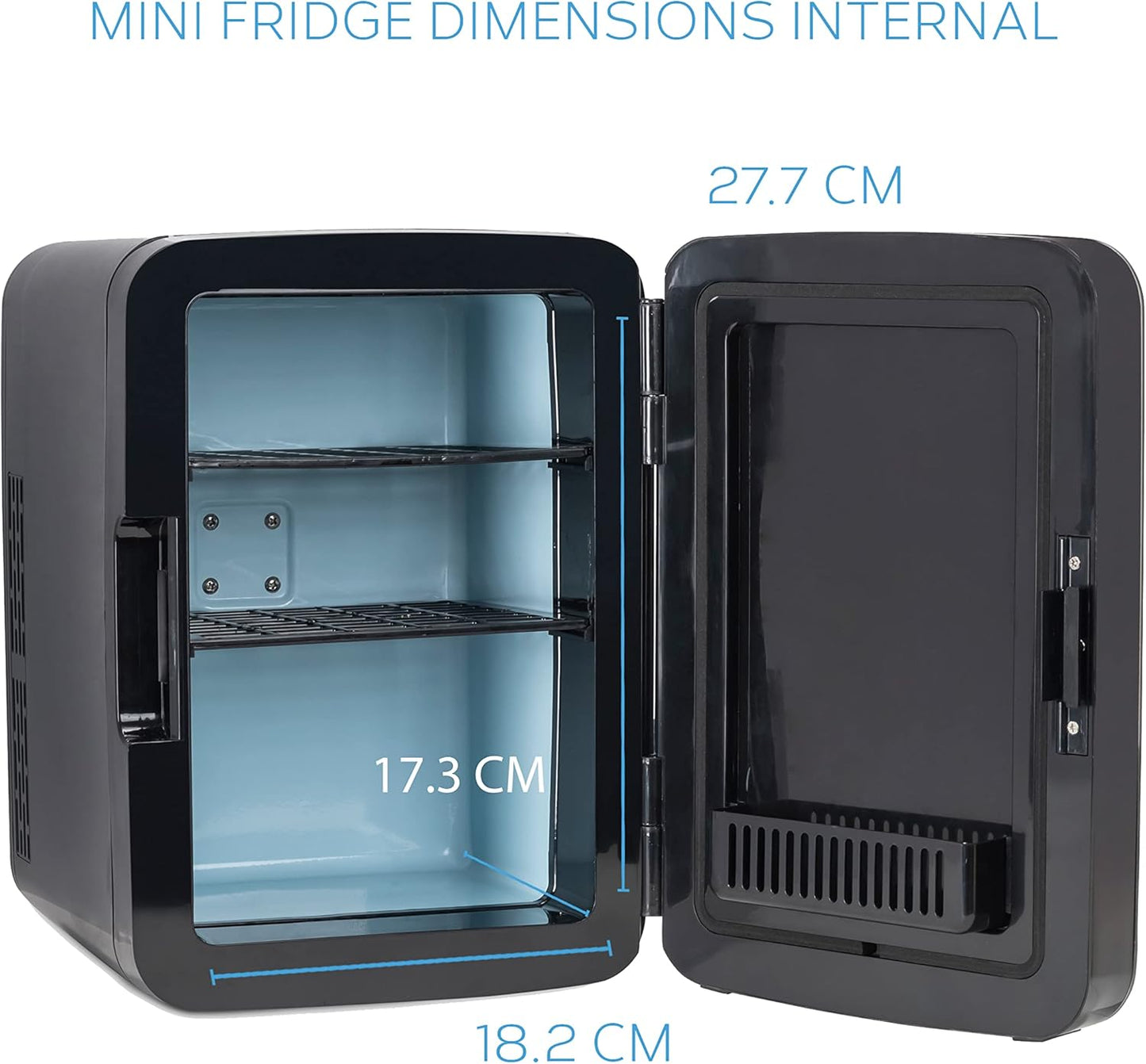 Body Escape Mini Réfrigérateur Pour Soins De La Peau Et Maquillage - Mini Réfrigérateurs Beauté À Porte En Verre - Réfrigérateur Portable, Compact, Et Silencieux Pour Le Maquillage - 10L - Noir