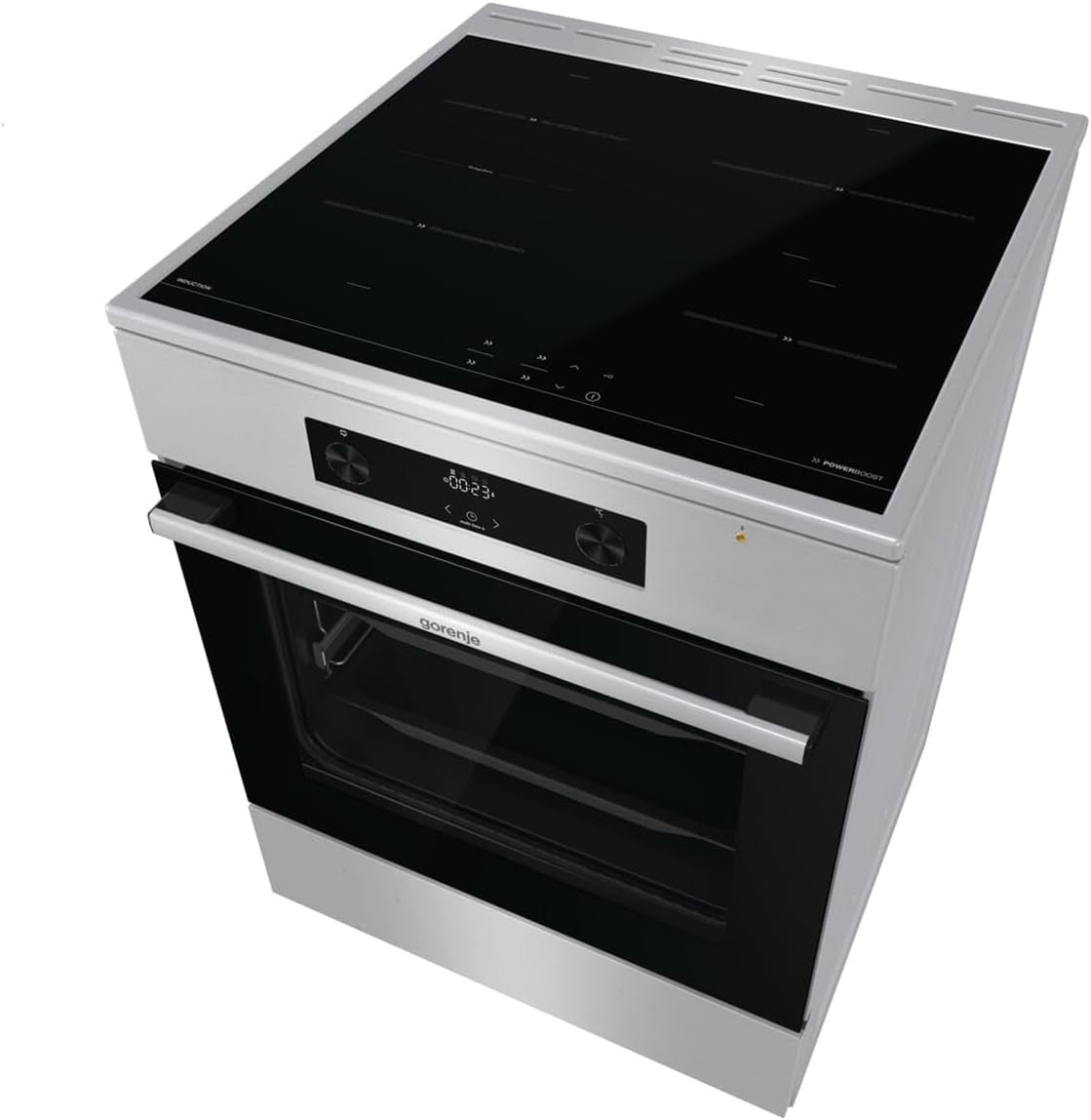 GEIT6C60XPG Cuisinière Électrique Sur Pied Avec Plaque À Induction / 60 Cm / 71 L/Airfry/Sécurité Enfant/Gentleclose/Aquaclean/Bridgezone/Powerboost/Acier Inoxydable