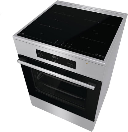GEIT6C60XPG Cuisinière Électrique Sur Pied Avec Plaque À Induction / 60 Cm / 71 L/Airfry/Sécurité Enfant/Gentleclose/Aquaclean/Bridgezone/Powerboost/Acier Inoxydable