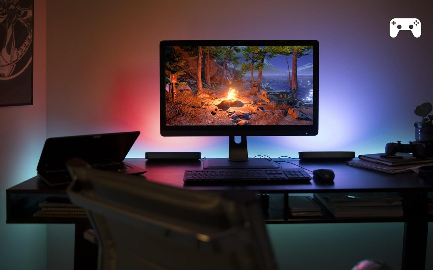 Philips Hue Play White and Color Ambiance Barre Lumineuse LED Connectée, Pack De 2, Unité De Base, Barre LED Pour TV Et Gaming (Compatible Avec Alexa, Google Assistant Et Apple Homekit), Noir