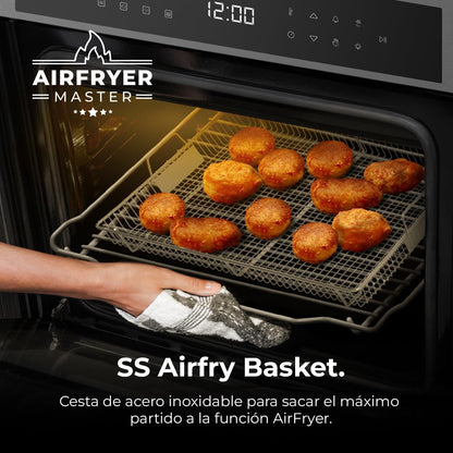 Four Encastrable Pyrolytique 60Cm Bolero Hexa P506000 Matt A+. 3400W, Capacité De 81L, 11 Fonctions Avec Airfryer Master, Pizza Master, 3D Cooking, Steam Base X2, Pyrolyse