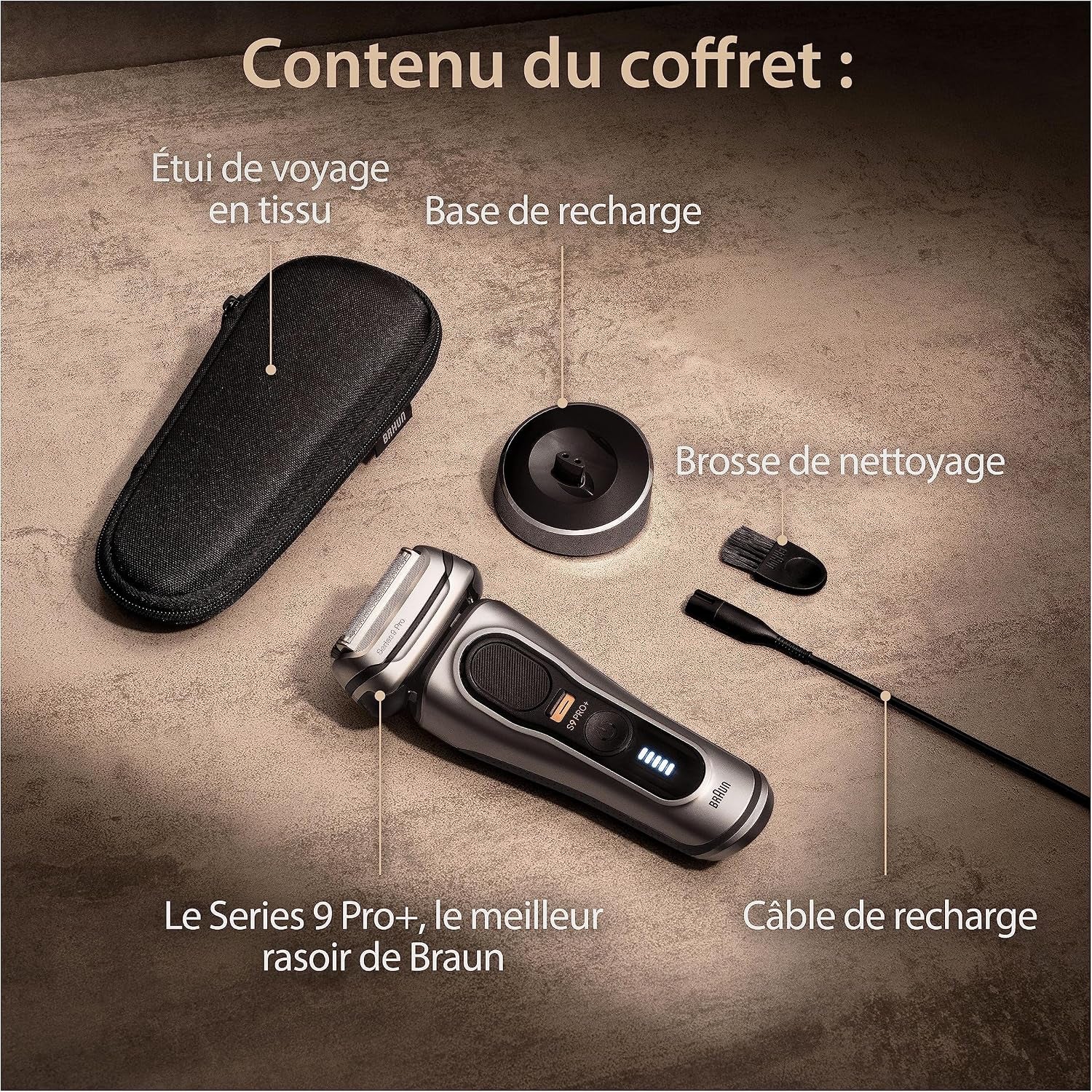 Rasoir Electrique Homme Series 9 PRO+ 9517S, Argent | Etanche, Batterie Rechargeable, Lame Prolift, Tondeuse Protrimmer En Acier Inoxydable, Coffret De Rasage Avec Etui De Voyage