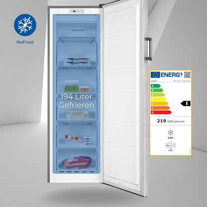 Exquisit Congélateur GS271-NF-H-010E Inoxlook | Congélateur Nofrost 194 L | Congélateur Avec 5 Tiroirs | Congélation Rapide