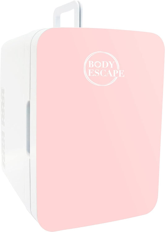 Body Escape Mini Réfrigérateur Pour Soins De La Peau Et Maquillage - Mini Réfrigérateurs Beauté À Porte En Verre - Réfrigérateur Portable, Compact, Et Silencieux Pour Le Maquillage - 10L - Rose