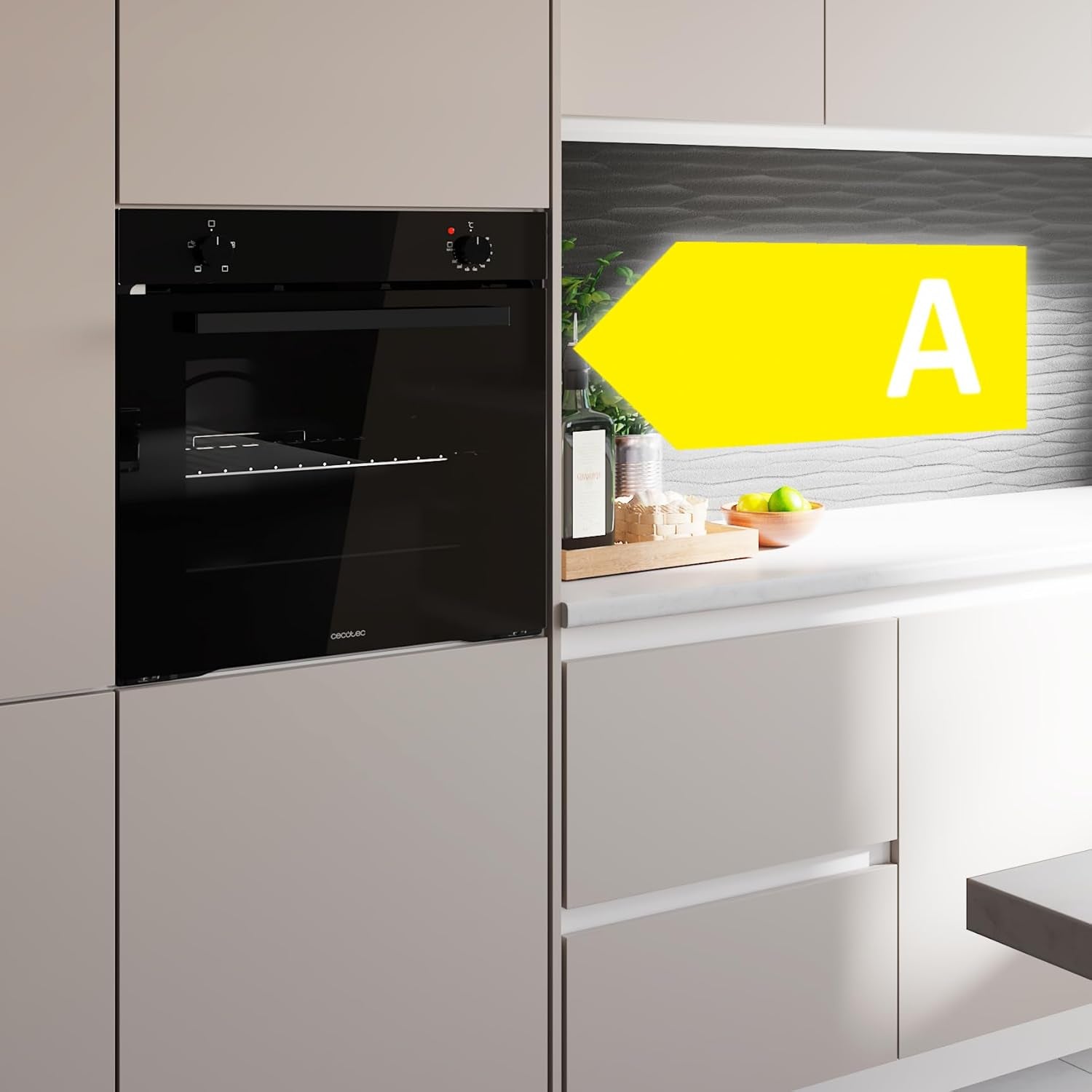 Four Encastrable Bolero Hexa C126000 Black A. 2800 W, Capacité De 77 L, 4 Fonctions, Steam Assist, Steam Easyclean, Cooling Fan, Triple Vitrage, Classe Énergétique A, Lumière Intérieure.