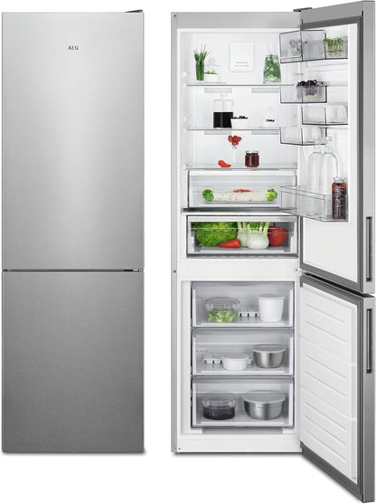 RCB632D4MM Réfrigérateur-Congélateur Autonome/Série 6000 Avec Twintech / 1860 Mm/Partie Congélateur Inférieure / 330 L/Nofrost/Couleur : Portes En Acier Inoxydable, Côtés Gris/D