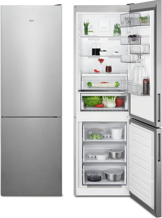 RCB632D4MM Réfrigérateur-Congélateur Autonome/Série 6000 Avec Twintech / 1860 Mm/Partie Congélateur Inférieure / 330 L/Nofrost/Couleur : Portes En Acier Inoxydable, Côtés Gris/D