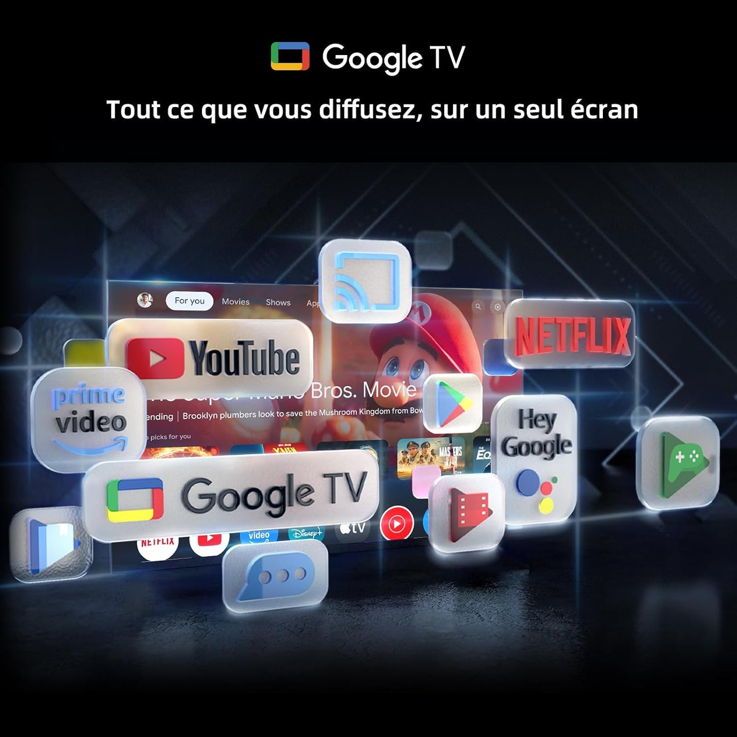 TV Connectée 40 Pouces Full HD Google TV Wi-Fi (L40FT) | Dolby Audio &Dbx-Tv, Triple Tuner DVB-C/T2/S2, Multiscreen, Prime Video & Netflix, HDR10 & HLG