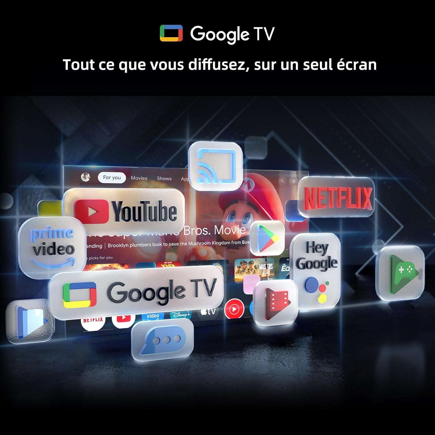 TV Connectée 40 Pouces Full HD Google TV Wi-Fi (L40FT) | Dolby Audio &Dbx-Tv, Triple Tuner DVB-C/T2/S2, Multiscreen, Prime Video & Netflix, HDR10 & HLG